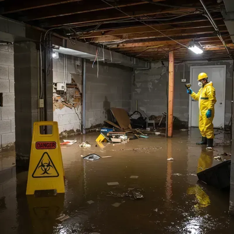 Flooded Basement Electrical Hazard in Mascoutah, IL Property